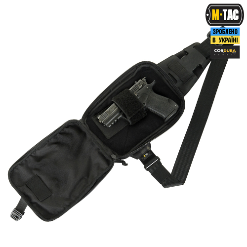 M-TAC СУМКА SLING PISTOL BAG ELITE HEX С ЛИПУЧКОЙ MULTICAM BLACK/BLACK