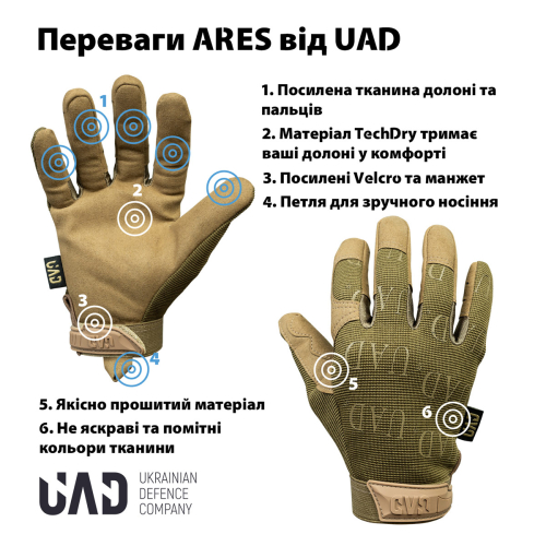 UAD ПЕРЧАТКИ ARES COYOTE UAD0022M