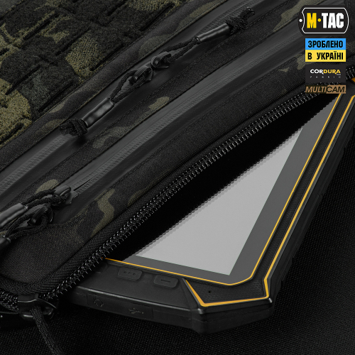 M-TAC СУМКА ADMIN BAG MEDIUM ELITE З ЛИПУЧКОЮ MULTICAM BLACK/BLACK