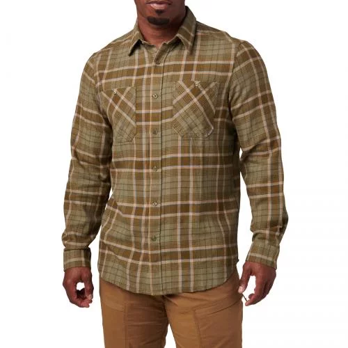 5.11 РУБАШКА SILVERWOOD FLANNEL PLAID LONG SLEEVE SHIRT TANK GREEN PLAID 72173-607