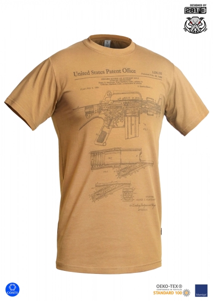 P1G-TAC ФУТБОЛКА M16/AR15 RIFLE LEGEND COYOTE BROWN UA281-29891-CB-M16