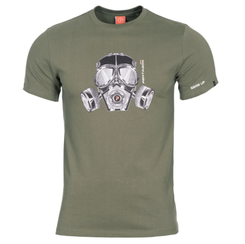 PENTAGON ФУТБОЛКА AGERON GAS MASK OLIVE K09012-GM-06-M