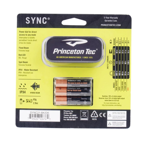 PRINCETON TEC ЛІХТАР НАЛОБНИЙ SYNC 300 HEADLAMP BLACK SYNC21-BK/DK