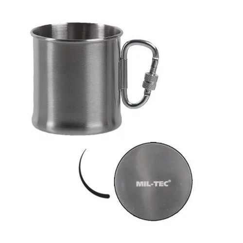 MIL-TEC КРУЖКА НЕРЖАВІЮЧА STAINLESS STEEL KARABINER CUP 250 ML STEEL 14607800