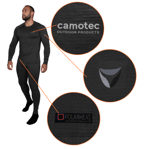 CAMO-TEC ТЕРМОБЕЛЬЕ POLARHEAT QUADRO STRETCH 3.0 BLACK 7414