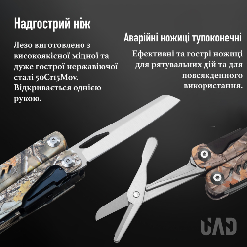 UAD МУЛЬТИТУЛ FORESTPRO 19 ИНСТРУМЕНТОВ 420/440 CAMOUFLAGE UAD-06