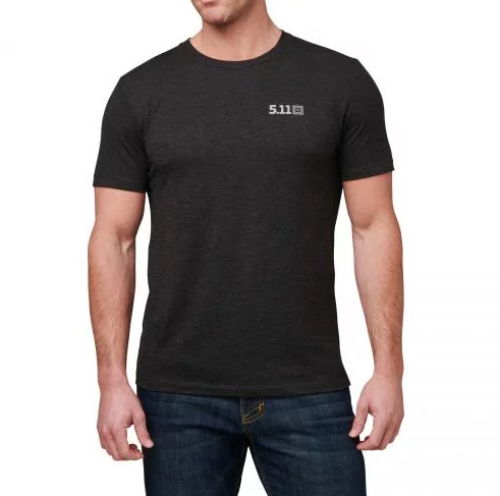 5.11 ФУТБОЛКА З ПРИНТОМ TRIBLEND LEGACY SHORT SLEEVE TEE BLACK HEATHER 41230ABL-135