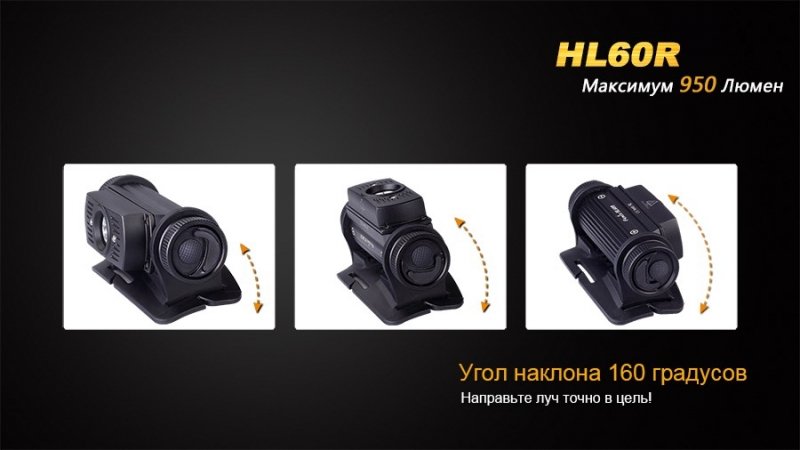 FENIX ЛІХТАР НАЛОБНИЙ HL60R BLACK