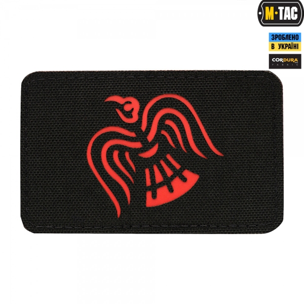 M-TAC НАШИВКА ЗНАМЯ ВОРОНА LASER CUT RED/BLACK