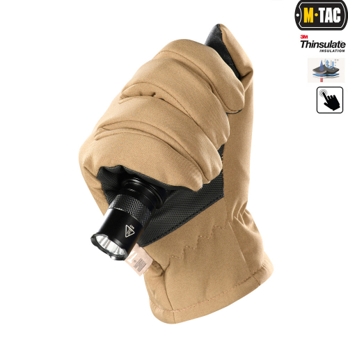 M-TAC РУКАВИЧКИ SOFT SHELL THINSULATE COYOTE BROWN