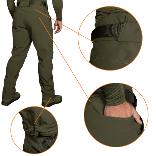 CAMO-TEC ШТАНИ SOFTSHELL MESH OLIVE 7307