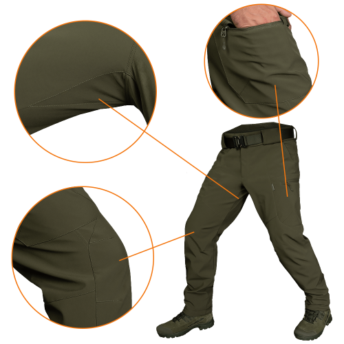 CAMO-TEC ШТАНИ SOFTSHELL MESH OLIVE 7307