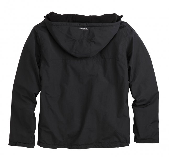 SURPLUS КУРТКА ZIPPER WINDBREAKER OVERSIZE BLACK 20-7002-93