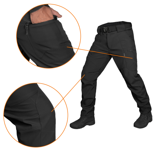 CAMO-TEC ШТАНИ SOFTSHELL VENT BLACK 7364