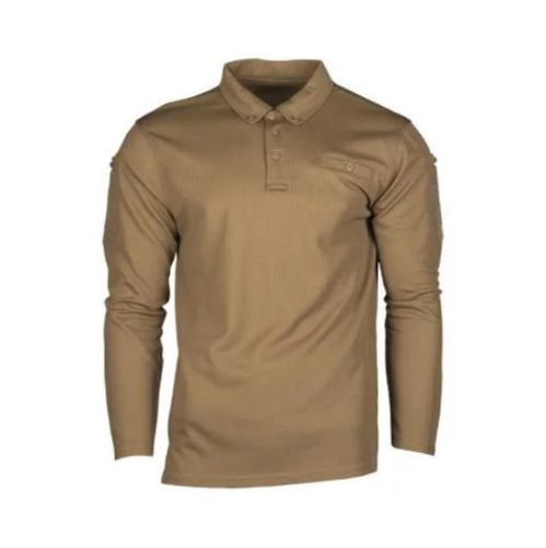 MIL-TEC ФУТБОЛКА ПОЛО TACTICAL LONG SLEEVE POLO SHIRT QUICK DRY COYOTE 10962019