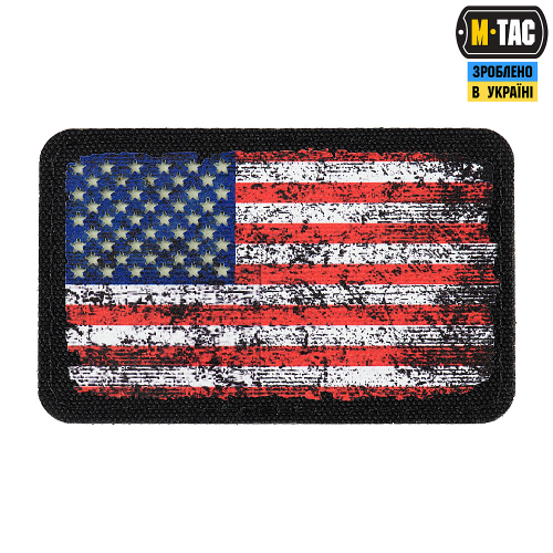 M-TAC НАШИВКА ФЛАГ США ВИНТАЖ (80Х50 ММ) BLACK/GID