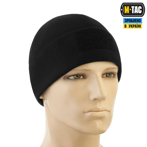 M-TAC ШАПКА WATCH CAP ELITE ФЛІС (320Г/М2) З ЛИПУЧКОЮ BLACK