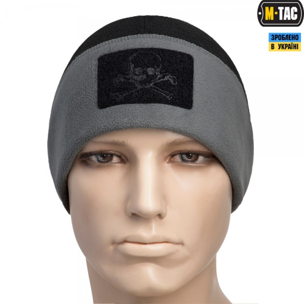 M-TAC ШАПКА WATCH CAP ФЛИС/СЕТКА PIRATE SKULL WINDBLOCK 380 ЧЕРНО-СЕРАЯ
