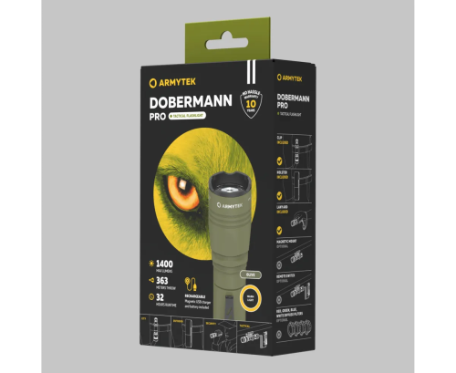 ARMYTEK ФОНАРЬ DOBERMANN PRO MAGNET USB OLIVE WARM 30483