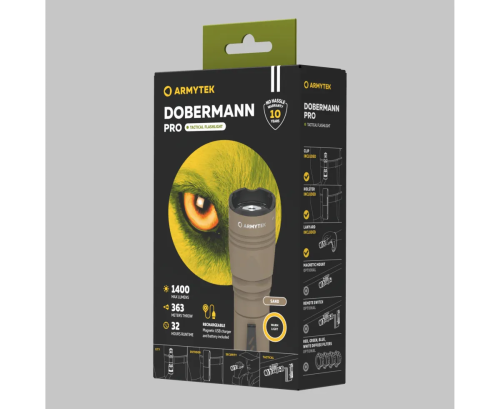 ARMYTEK ФОНАРЬ DOBERMANN PRO MAGNET USB SAND WARM 30484