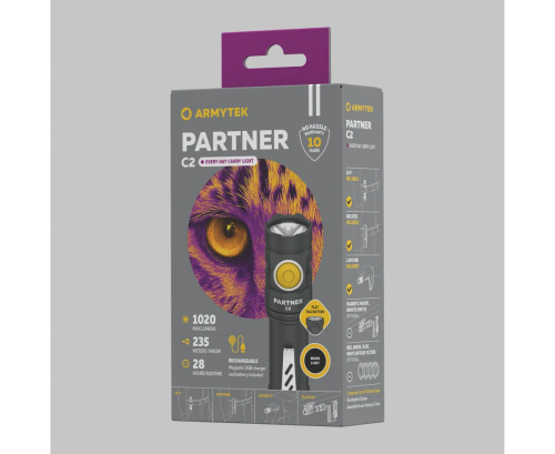 ARMYTEK ФОНАРЬ PARTNER C2 MAGNET USB WARM 30481