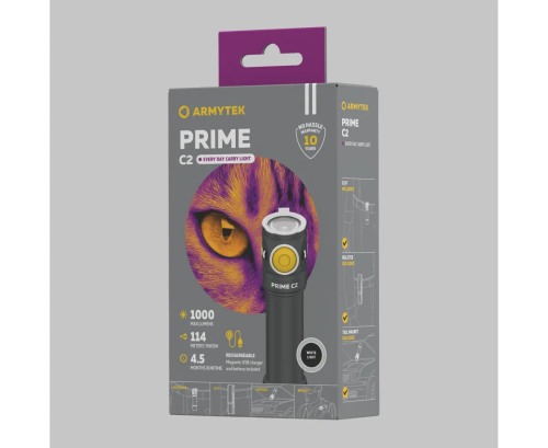 ARMYTEK ЛІХТАР PRIME C2 MAGNET USB WHITE 30479
