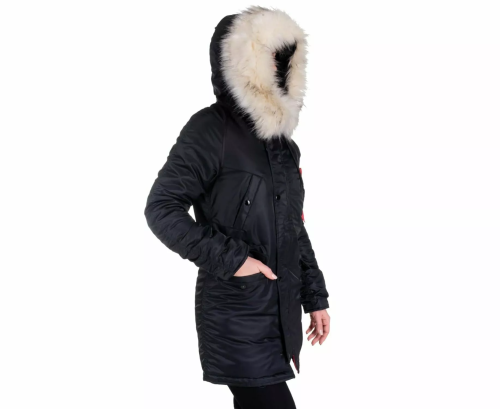 CHAMELEON ЖЕНСКАЯ КУРТКА АЛЯСКА N-3B SLIM FIT BLACK 0735-04