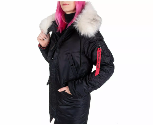 CHAMELEON ЖЕНСКАЯ КУРТКА АЛЯСКА N-3B SLIM FIT BLACK 0735-04