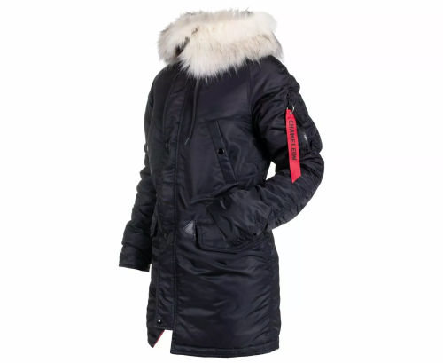 CHAMELEON ЖЕНСКАЯ КУРТКА АЛЯСКА N-3B SLIM FIT BLACK 0735-04