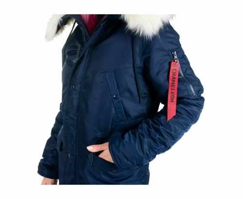 CHAMELEON ЖЕНСКАЯ КУРТКА АЛЯСКА N-3B SLIM FIT NAVY 0735-35