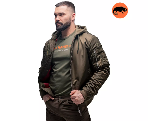 CHAMELEON КУРТКА MA-1 HOODED LIGHT OLIVE 0780-01
