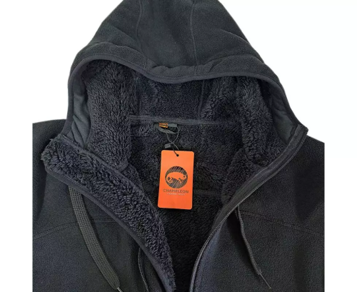 CHAMELEON ФЛІСОВА КУРТКА З КАПЮШОНОМ VIKING BLACK 0722-04