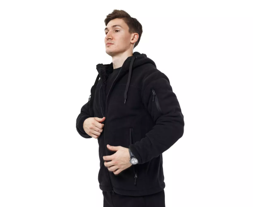 CHAMELEON ФЛІСОВА КУРТКА З КАПЮШОНОМ VIKING BLACK 0722-04
