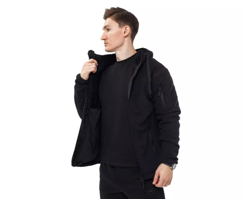 CHAMELEON ФЛІСОВА КУРТКА З КАПЮШОНОМ VIKING BLACK 0722-04