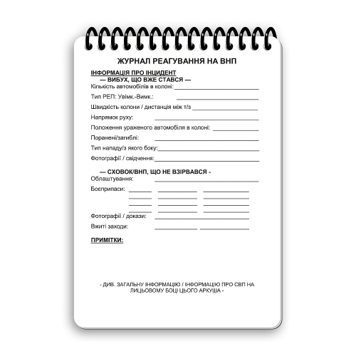 ECOPYBOOK TACTICAL БЛОКНОТ РЕАГУВАННЯ НА ВНП А6