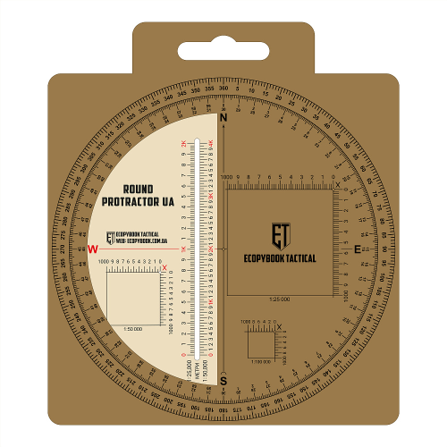 ECOPYBOOK TACTICAL ЛІНІЙКА PROTRACTOR UA КРУГЛА 130 ММ