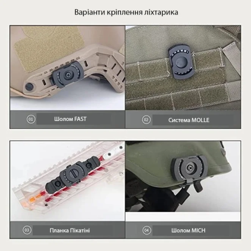 NIGHT EVOLUTION ФОНАРЬ НА КАСКУ MPLS 3 BLACK NE05015-BK-RED