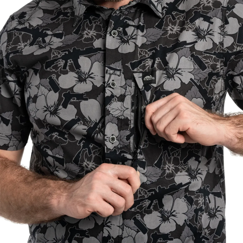 HELIKON-TEX СОРОЧКА TACTICAL HAWAIIAN SHORT SLEEVE DARK OPS KO-HAW-CB-1N