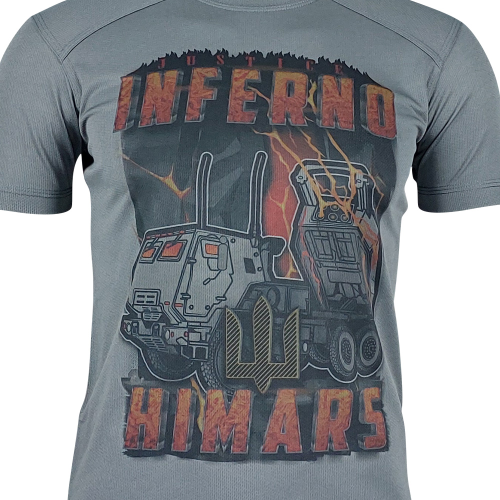 KRAMATAN TACTICAL DESIGN ФУТБОЛКА HIMARS ПЕКЕЛЬНА СПРАВЕДЛИВІСТЬ GREY