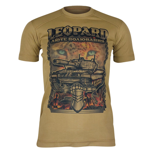 KRAMATAN TACTICAL DESIGN ФУТБОЛКА LEOPARD ЛЮТЕ ПОЛЮВАННЯ COYOTE