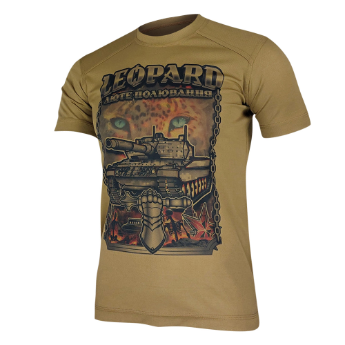 KRAMATAN TACTICAL DESIGN ФУТБОЛКА LEOPARD ЛЮТЕ ПОЛЮВАННЯ COYOTE