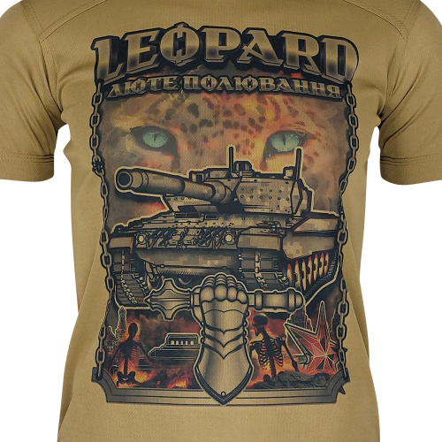 KRAMATAN TACTICAL DESIGN ФУТБОЛКА LEOPARD ЛЮТЕ ПОЛЮВАННЯ COYOTE