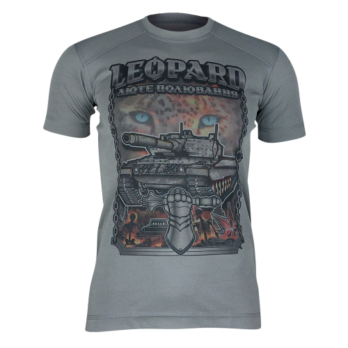 KRAMATAN TACTICAL DESIGN ФУТБОЛКА LEOPARD ЛЮТЕ ПОЛЮВАННЯ GREY