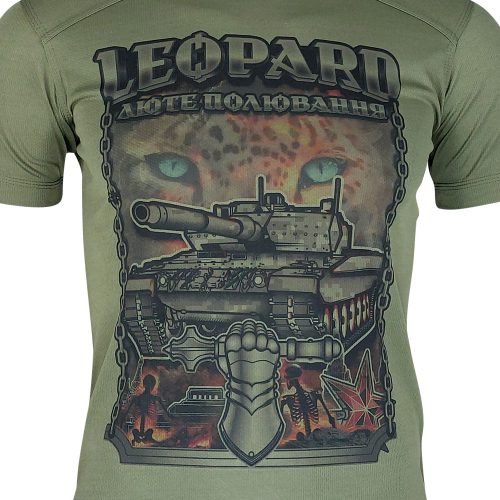 KRAMATAN TACTICAL DESIGN ФУТБОЛКА LEOPARD ЛЮТЕ ПОЛЮВАННЯ OLIVE