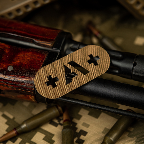 M-TAC НАШИВКА ГРУПА КРОВІ +A+ НАСКРІЗНА LASER CUT COYOTE