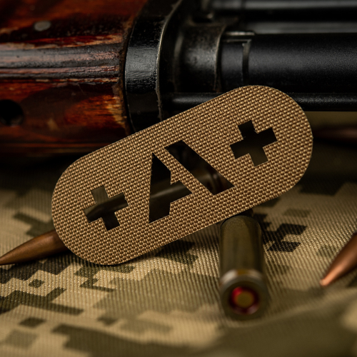 M-TAC НАШИВКА ГРУПА КРОВІ +A+ НАСКРІЗНА LASER CUT COYOTE
