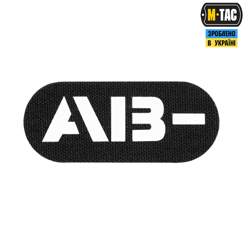 M-TAC НАШИВКА ГРУПА КРОВІ AB- НАСКРІЗНА LASER CUT BLACK