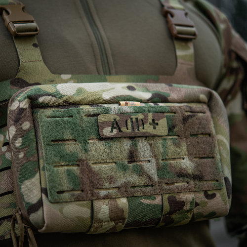 M-TAC НАШИВКА ГРУППА КРОВИ A (II) + СКВОЗНАЯ LASER CUT 25Х80 MULTICAM