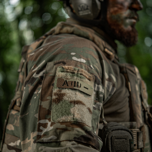 M-TAC НАШИВКА ГРУППА КРОВИ A (II) - СКВОЗНАЯ LASER CUT 25Х80 MULTICAM
