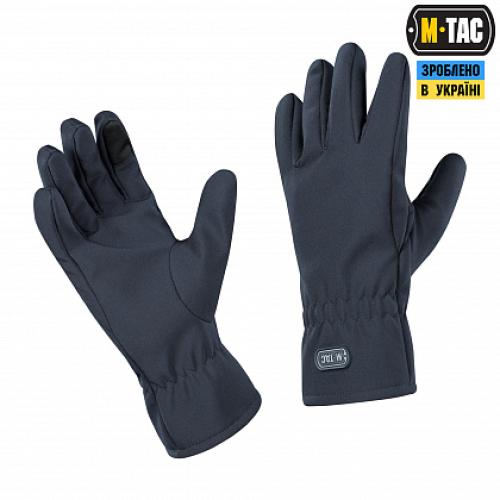 M-TAC РУКАВИЧКИ ДЕМІСЕЗОННІ SOFT SHELL DARK NAVY BLUE